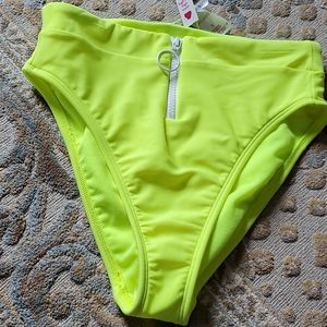 NEON yellow high wasted bikini bottoms